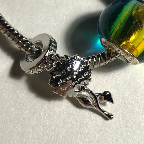 Sterling Silver Sunflower Charm - Picture 3 of 3